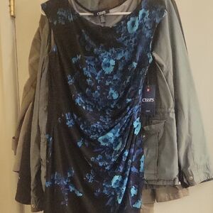 Chaps Blue Floral Dress